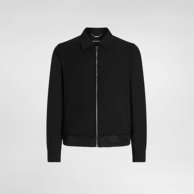dolce & gabbana wool canvas zip‑up shirt jacket